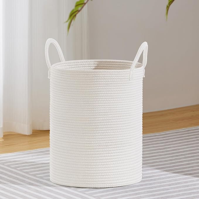 VIPOSCO Large Laundry Hamper, Tall Woven Rope Storage Basket by VIPOSCO