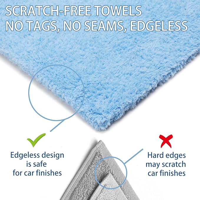 CARCAREZ Microfiber Towels for Cars, Car Drying Wash Detailing Buffing - Image 3