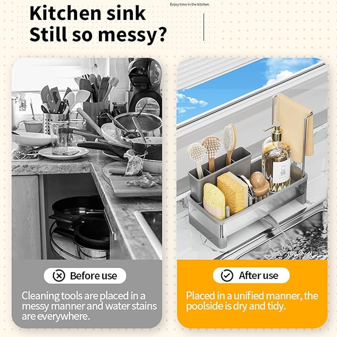 Sponge Holder for Kitchen Sink, Sink Caddy Organizer - Image 4