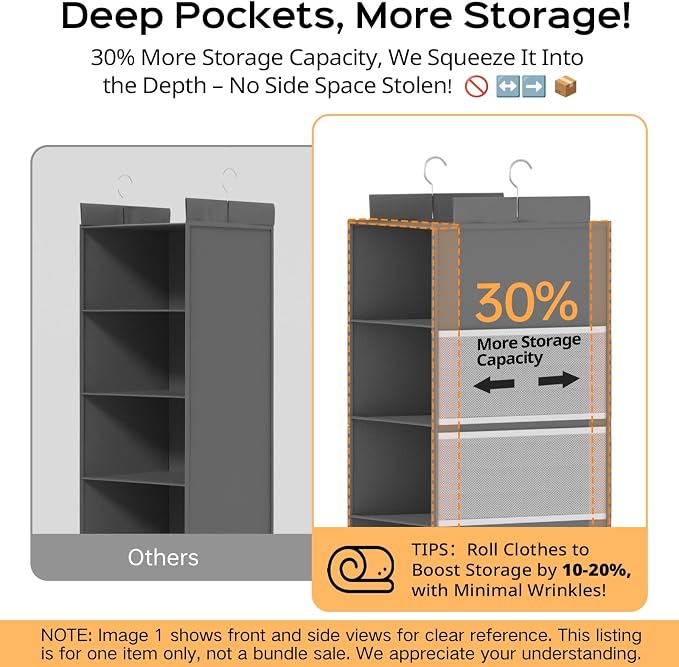 Extra Deep Hanging Closet Organizer - Image 3
