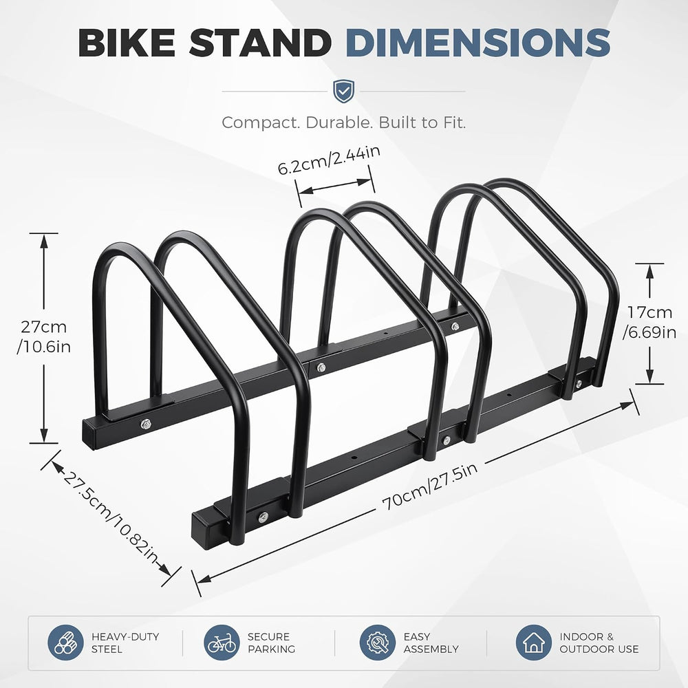 Bike Floor Stand 3 PSC Parking Bike Storage Parking Rack Garage for Indoor/Ou...