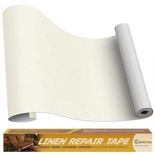 Linen Repair Tape 16x90 inch, Self Adhesive Fabric Patches, Linen Patch Tape Kit by Cahomo
