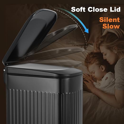 TrashAid Small Black Bathroom Trash Can - Image 9