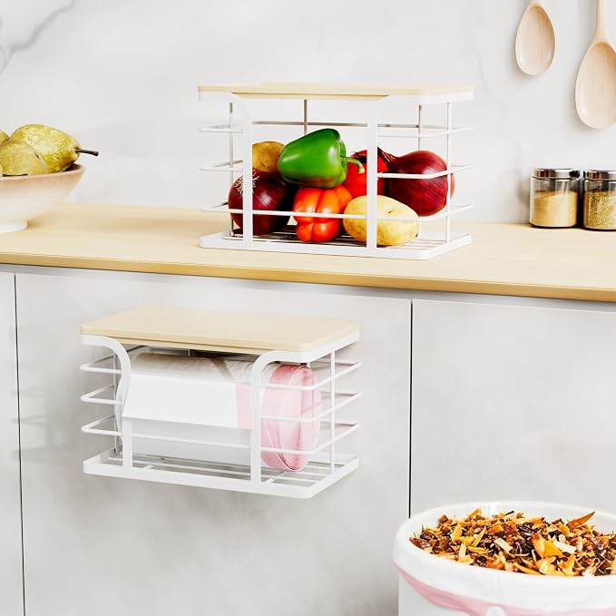 2 Pack Stackable Storage Kitchen Laundry Pantry Organizers, Trash Bag Holder - Image 7
