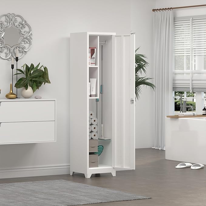 Slim Broom Storage Cabinets, Metal Cabinet - Image 7
