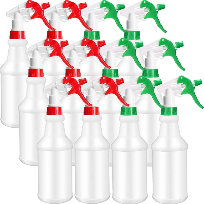 Eccliy 12 Pcs 16 Oz Plastic Spray Bottle, Adjustable Empty Reusable Sprayer by Eccliy
