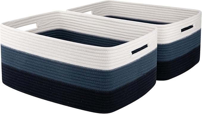 Large Storage Basket for Organizing, Woven Rope Basket for Shelves, Closet by OIASKET
