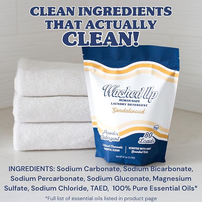 Sandalwood Laundry Detergent Powder | Only 100% Pure Essential Oils | Safe - Image 3
