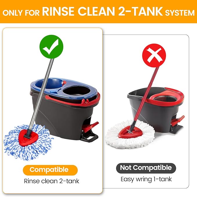 Mop Heads Replacements for OCedar RinseClean 2 Tank Spin Mop System, Mop - Image 2