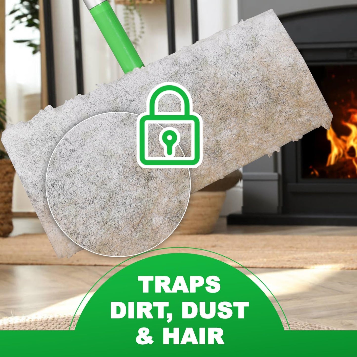 Heavy Duty Dry Sweeping Cloths Pads for Sweeper Mop, Disposable Microfiber Duster Mop Pads Refills for Cleaning Hardwood Floor Dust and Pet Hair, 30 Count