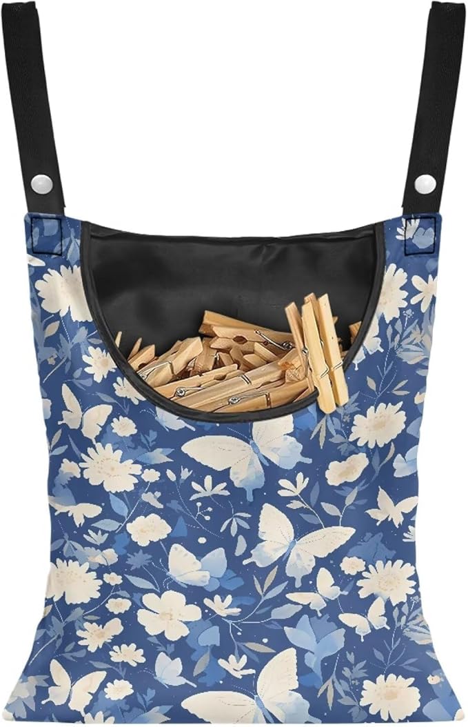3 Pcs Butterfly and Floral Clothespin Bag by Unknown