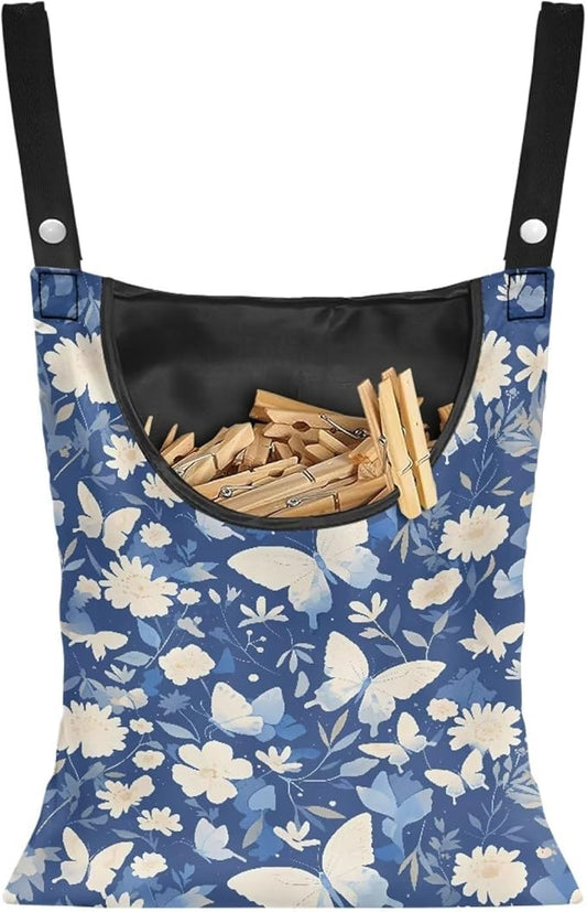 3 Pcs Butterfly and Floral Clothespin Bag by Unknown