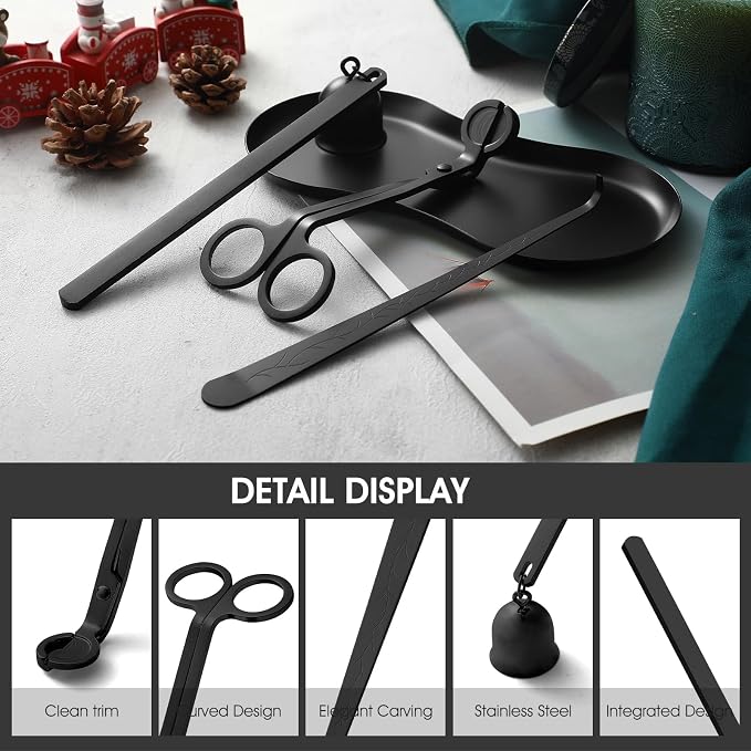PATOISE 3 in 1 Candle Accessory Set, Candle Wick Trimmer Cutter, Candle Snuffer - Image 2