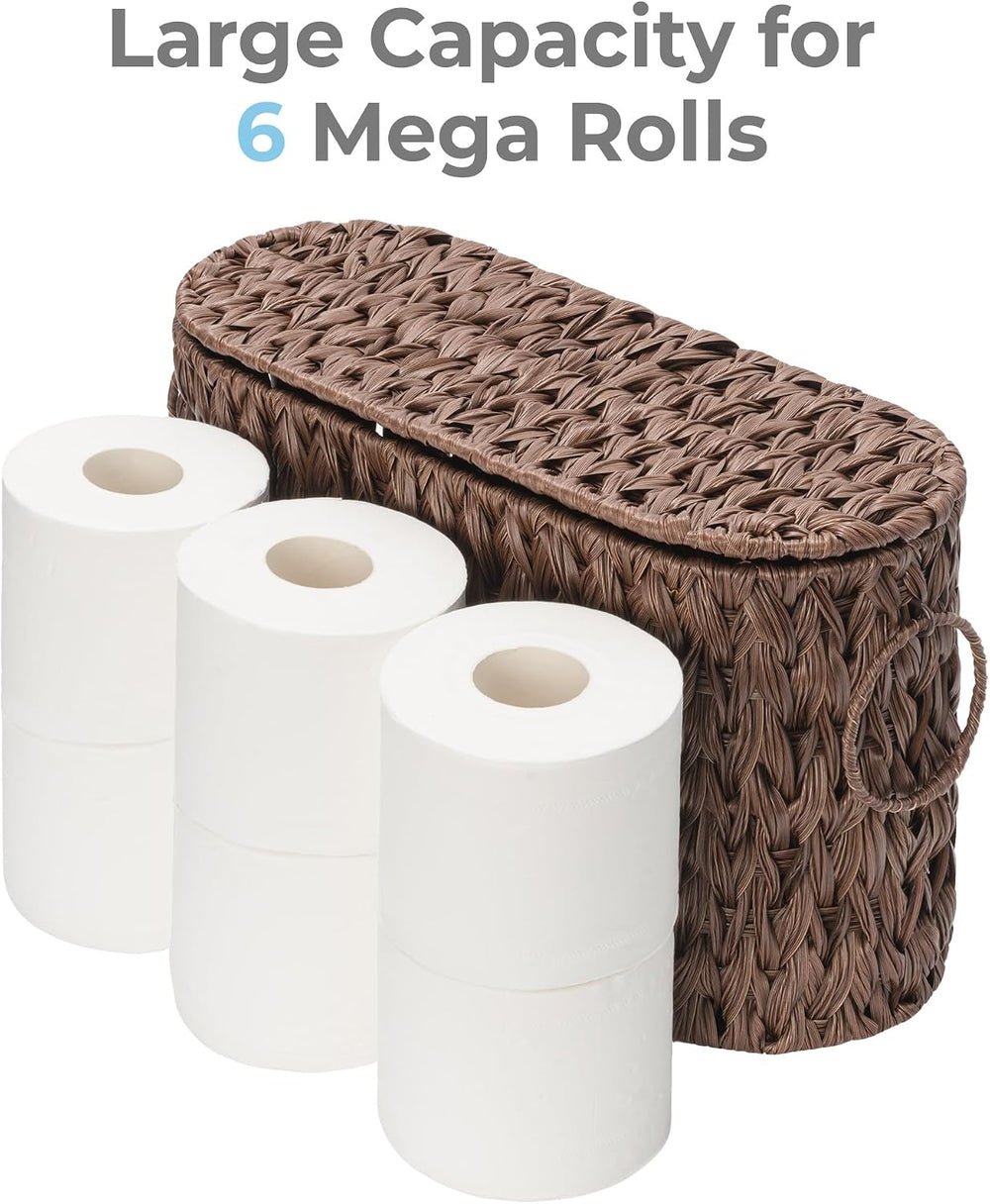 GRANNY SAYS Toilet Paper Storage Basket with Lid, Woven Toilet Paper Holder