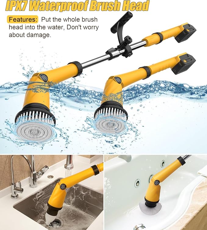 Qimedo Electric Spin Scrubber Extra Large Brush Q3, 6000 mAh Best Battery Power - Image 9
