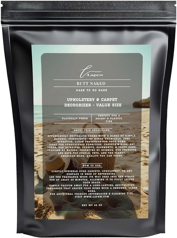 Butt Naked Carpet Freshener Powder Refill 36 oz | Powerful Odor Eliminator by Lapew