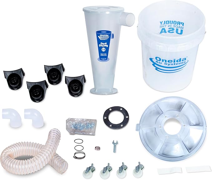 Oneida Air Systems Dust Collector & Cyclone Separator Kit w/ Clear Bucket - Image 4