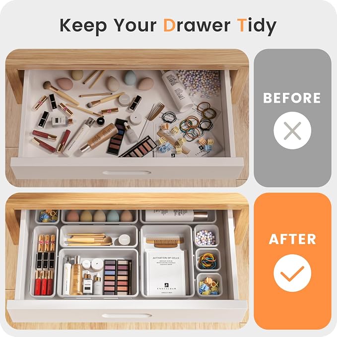 A-LuGei 【28PCS】 Drawer Organizer, Bathroom Organizers and Storage, Makeup - Image 4