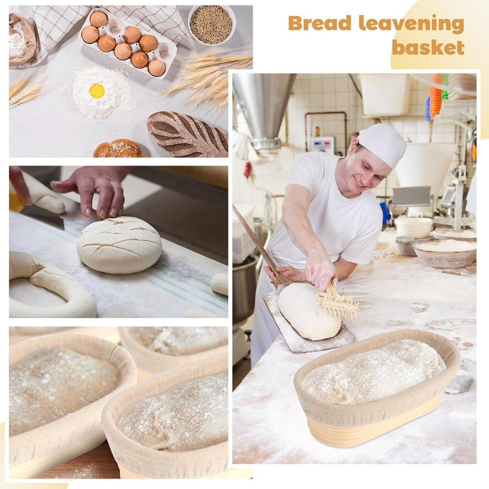 Gejoy 20 Sets Bread Proofing Baskets Bulk Banneton Dough Proofing Bowls Kit w...