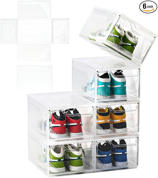 Modular XX-Large Shoe Organizer, 6 Pack Shoe Storage Organizer Easy to Assemble by beehomay