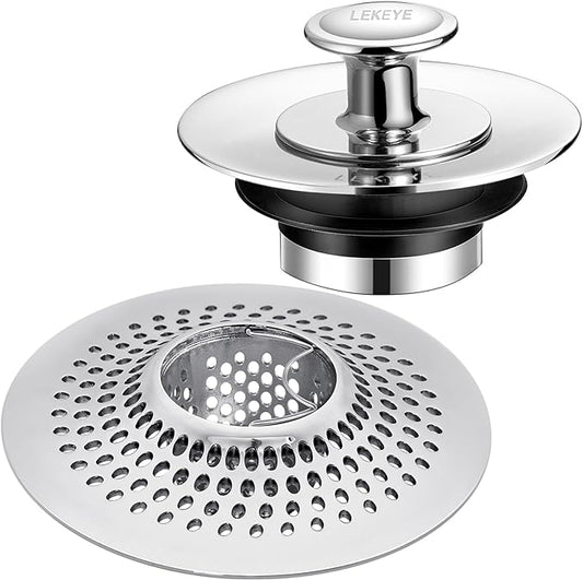 LEKEYE Shower Drain Hair Catcher | Bathtub Stopper/Strainer Stainless Steel by LEKEYE