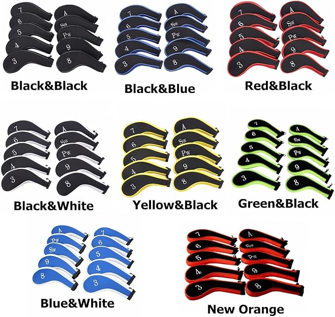 Sword &Shield sports Neoprene Zipper Golf Club Iron Head Covers Iron Covers - Image 4