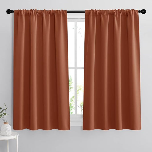RYB HOME Room Darkening Curtains 54 inches Length, W 42 x L 54 inch, 2 Panels by RYBHOME