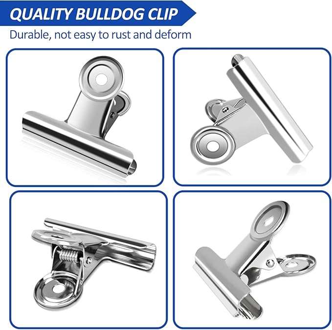 20 Pack Large Metal Hinge Clips 2 Inches Bull Hinge Paper Clips - Image 5