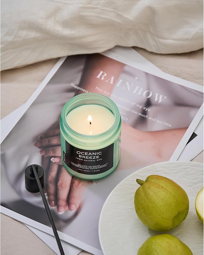 M&SENSE Candle Oceanic Breeze Scented Candle, Long Lasting Pineapple & Mango - Image 5