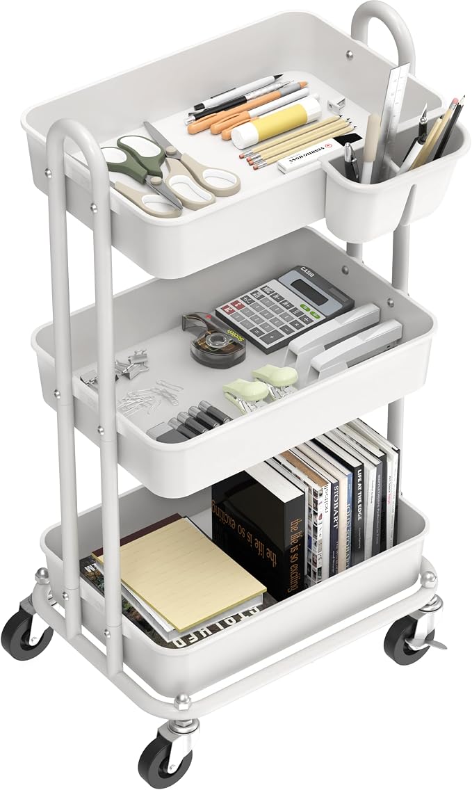 Simple Houseware 3-Tier Multifunctional Rolling Utility Cart - Image 2