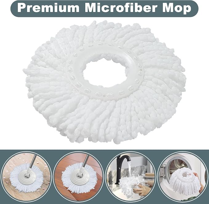 Mop and Bucket with Wringer Set, Spin Mop and Bucket System, Mops - Image 5