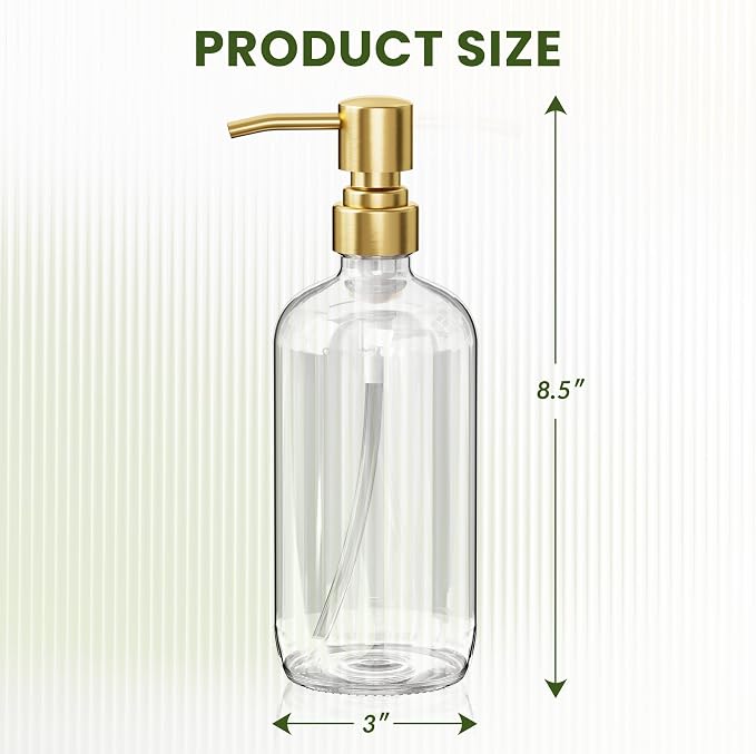 AmazerBath Soap Dispenser, 2 Pack Glass Soap Dispenser - Image 3