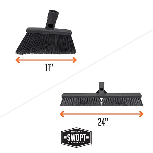SWOPT 24” Push Broom, Angle Broom + 48” and 60" Steel Handles, Standard Combo — - Image 6