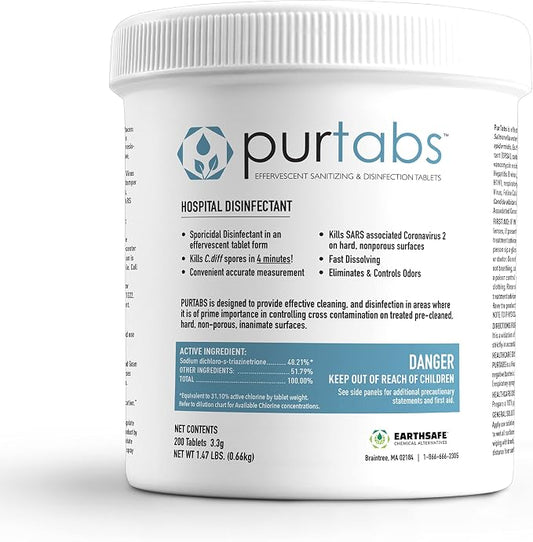 3.3 gram Sporicidal NaDCC Tablet Disinfectant by PurTabs