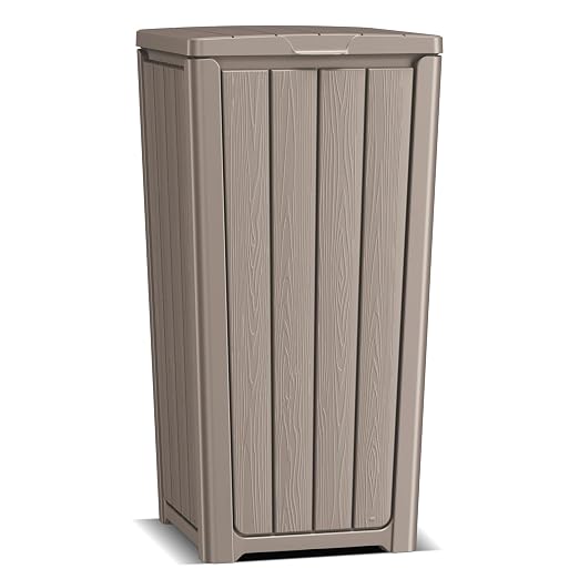 EasyUp Exterior Waste Bin with Cover, Weather-Resistant and UV-Protected Resin by EASYUP