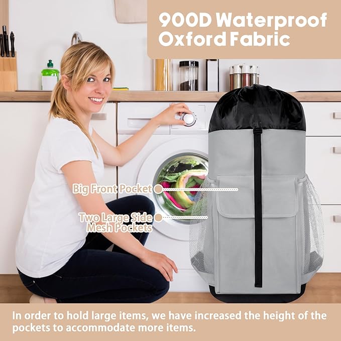 Laundry Backpack Bag, 132L Extra Large Heavy Duty Laundry Backpack - Image 5