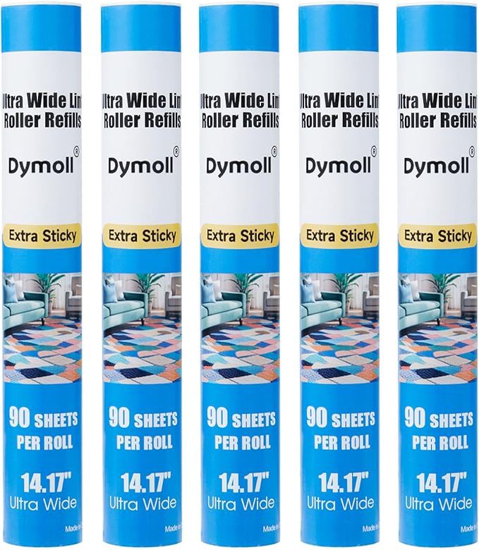 14.17" Lint Roller Refills, Extreme Sticky Large Surface Lint Roller by DYMOLL