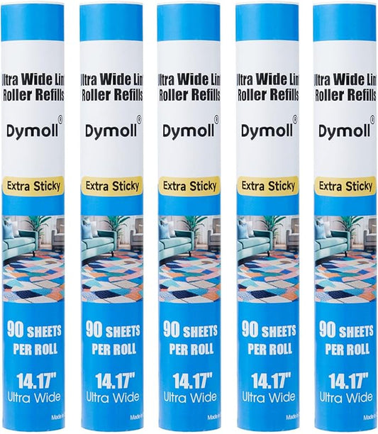 14.17" Lint Roller Refills, Extreme Sticky Large Surface Lint Roller by DYMOLL