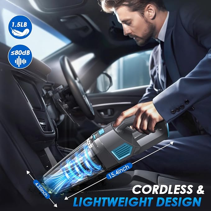Handheld Vacuum Cordless, 15000PA Strong Suction Hand Held Car Vacuum Cleaner - Image 6