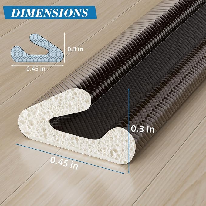V-Shaped Weather Stripping Door Seal, 33FT Draft Stopper - Image 6