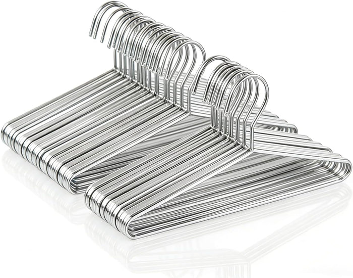 50 Pack Metal Coat Hangers Clothing Hangers Heavy Duty, Stainless Steel for Coat Clothes Shirt Suit Pant, 16.4 Inch Silver Wire Hanger