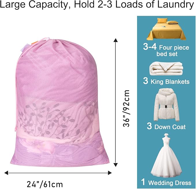 Polecasa Heavy Duty Large Mesh Laundry Bags - Image 3