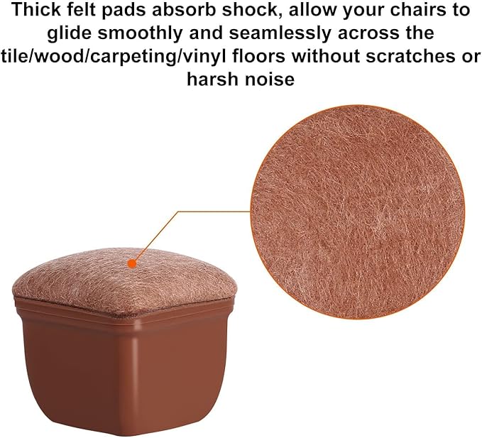 Ezprotekt 24 Pcs Square Chair Leg Floor Protectors - Image 2