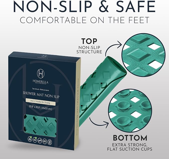 Homerella Anti Slip Shower Mat | Anti Mold Non Slip Bathtub Mat - Image 5