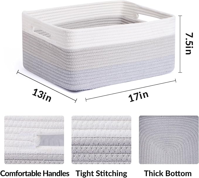 Large Storage Baskets for Shelves, Closet Organizers Bins for Clothes Blanket - Image 2