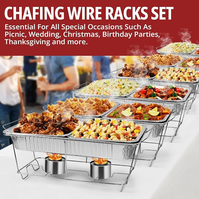 12 Pack Chafing Wire Rack Buffet Stand Chrome Frame - Image 3