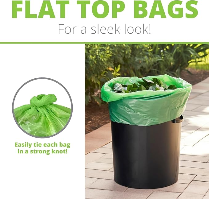 50-55 Gallon Compostable Trash Bags Flat-Top, Heavy Duty Extra Thick 1.57 Mil - Image 6