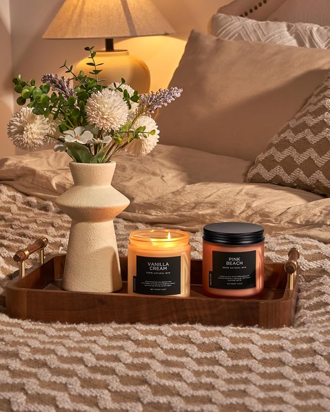 M&SENSE Vanilla Soy Candles, Medium 2 Wick 11.6oz 70 Hours Burning Time - Image 7
