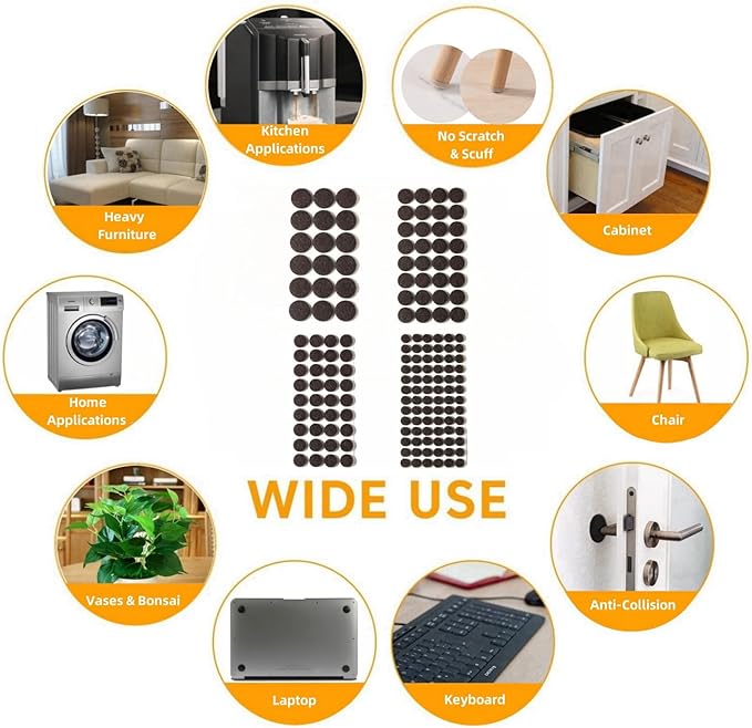 Felt Furniture Pads for Hardwood Floors 164 Piece, Furnigear Anti Scratches - Image 5
