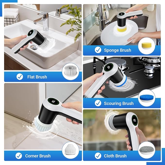 Electric Spin Scrubber, Cordless Shower Scrubber - Image 3